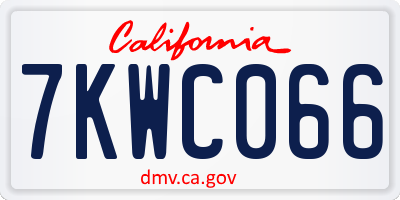 CA license plate 7KWC066