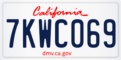CA license plate 7KWC069
