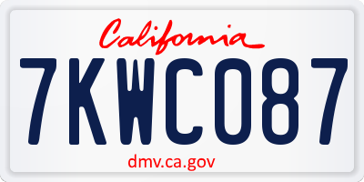 CA license plate 7KWC087