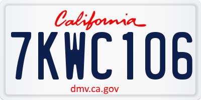 CA license plate 7KWC106