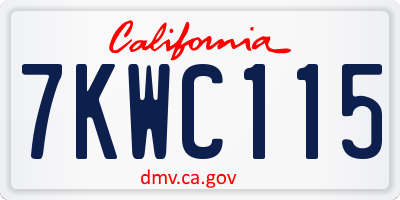 CA license plate 7KWC115