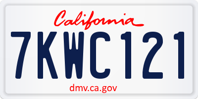 CA license plate 7KWC121