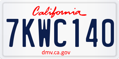 CA license plate 7KWC140