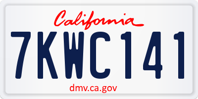 CA license plate 7KWC141