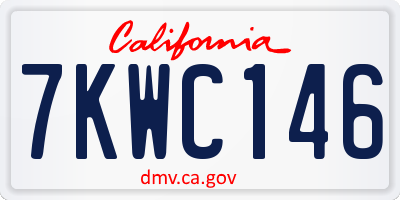 CA license plate 7KWC146