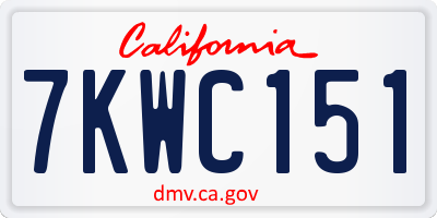 CA license plate 7KWC151