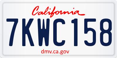 CA license plate 7KWC158
