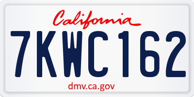 CA license plate 7KWC162