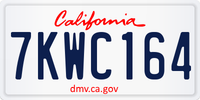 CA license plate 7KWC164