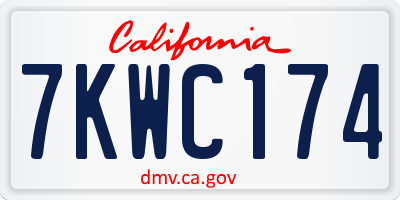 CA license plate 7KWC174