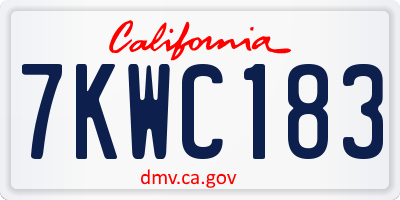 CA license plate 7KWC183