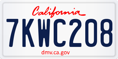 CA license plate 7KWC208