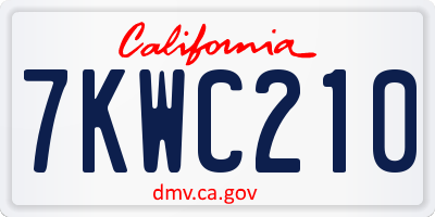 CA license plate 7KWC210