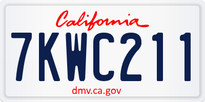 CA license plate 7KWC211
