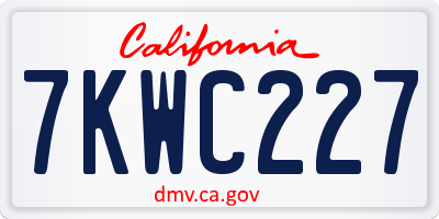 CA license plate 7KWC227