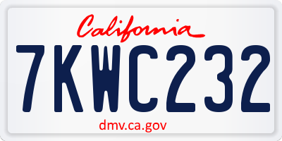 CA license plate 7KWC232