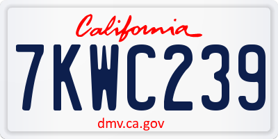CA license plate 7KWC239