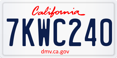 CA license plate 7KWC240