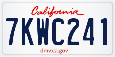 CA license plate 7KWC241