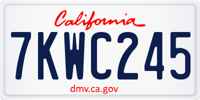 CA license plate 7KWC245