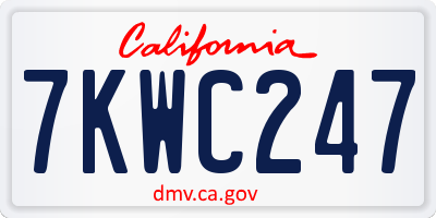 CA license plate 7KWC247