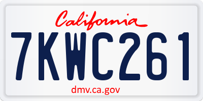 CA license plate 7KWC261