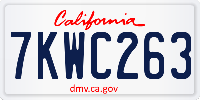 CA license plate 7KWC263