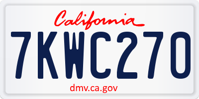 CA license plate 7KWC270