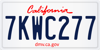 CA license plate 7KWC277