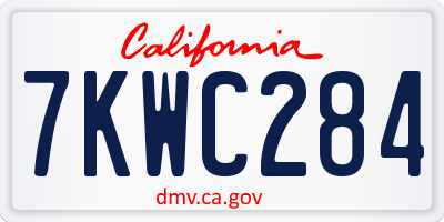 CA license plate 7KWC284