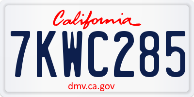CA license plate 7KWC285