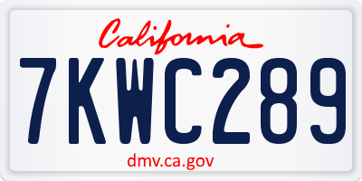 CA license plate 7KWC289