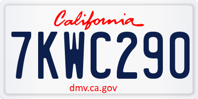 CA license plate 7KWC290