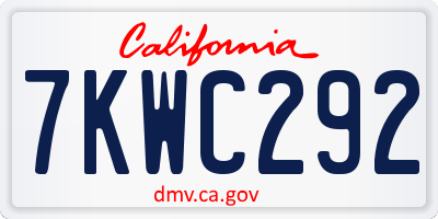 CA license plate 7KWC292
