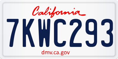 CA license plate 7KWC293