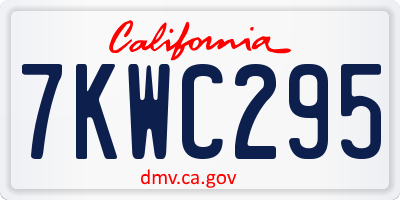 CA license plate 7KWC295