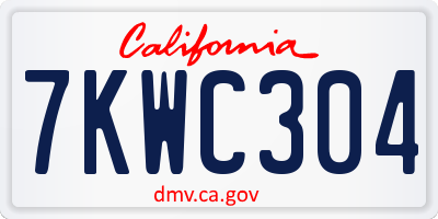 CA license plate 7KWC304