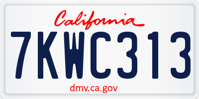 CA license plate 7KWC313