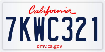 CA license plate 7KWC321
