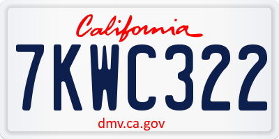 CA license plate 7KWC322