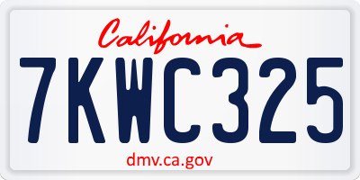 CA license plate 7KWC325