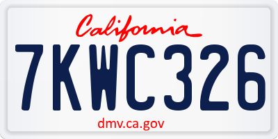 CA license plate 7KWC326
