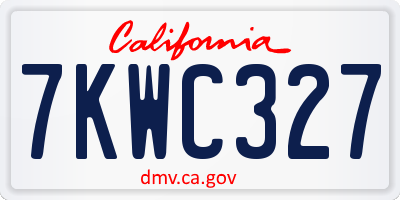 CA license plate 7KWC327