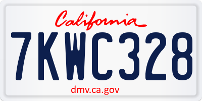 CA license plate 7KWC328