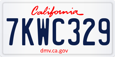 CA license plate 7KWC329