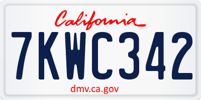 CA license plate 7KWC342