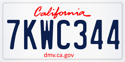 CA license plate 7KWC344