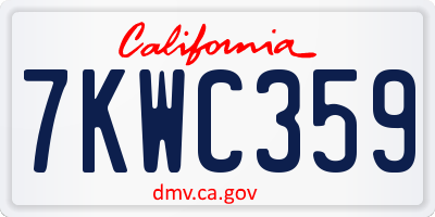CA license plate 7KWC359