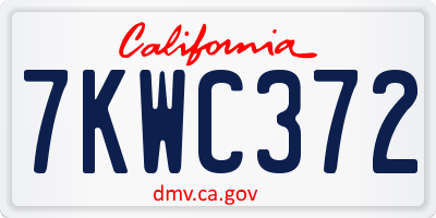 CA license plate 7KWC372