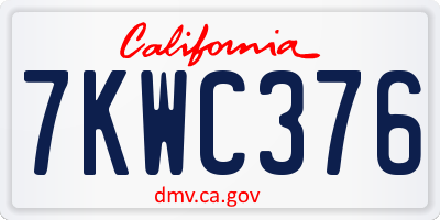 CA license plate 7KWC376